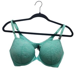 Victoria's Secret Very Sexy Push Up Lace Underwire Bra Teal 36C NEW